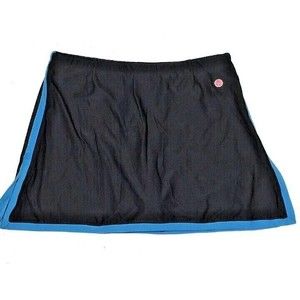 Vogo Athletica Skorts Sport Skirt Tennis Golf Black With Teal Blue Trim Size S